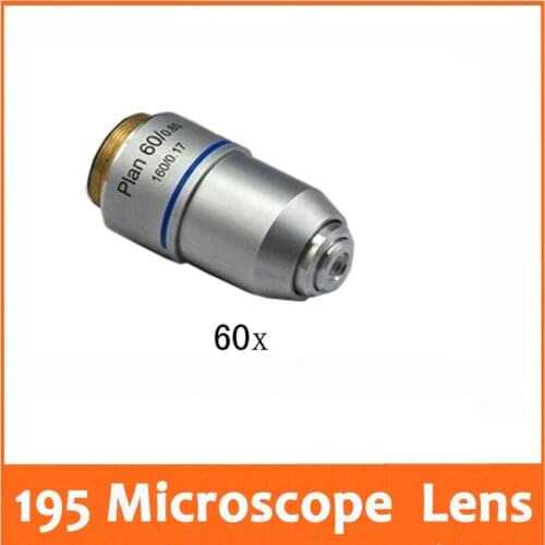 60X L=195 Plan Achromatic Biological Microscope Objective Lens Laboratory Biomicroscopy Accessories 20.2mm for Medical Science