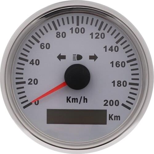 New 85mm GPS Speedometer Odometer Gauge 200km/h with turn indicator Backlight GPS Antenna for Motorcycle Car Auto Truck