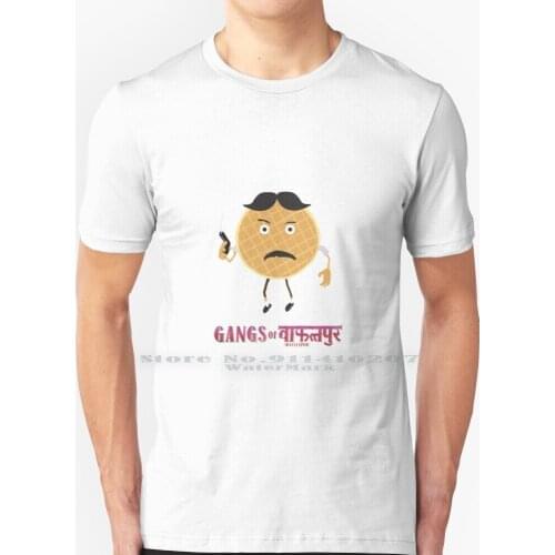 Gangs Of Wafflepur T Shirt 100% Pure Cotton Gun Gangster Waffle Man Moustache Revenge Bollywood Gangs Of Wasseypur