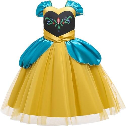 Baby Girl Princess Kids Dress Anna Dress Up Costume Snow Queen Children Cosplay Christmas Costume 3-10 Years