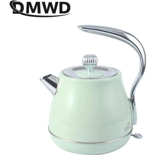 DMWD 1500W 220V Retro 304 Stainless Steel Electric Kettle 1.5 L Portable Travel Water Boiler Coffee Pot
