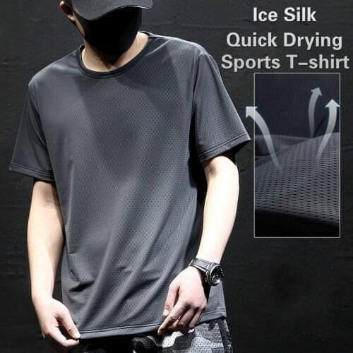 Cool Breathable Quick Drying Cycling Essential Top Summer New Mens Sweatshirt Ice Silk T-Shirt Mens Thin Short Sleeve Top