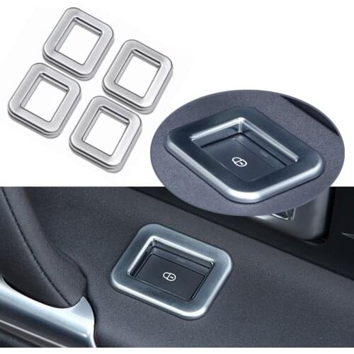 JEAZEA 4Pcs Chrome ABS Car Door Safety Lock Sequins Decoration Frame Trim For Land Rover Discovery Sport 2015- 2017 2018 2019