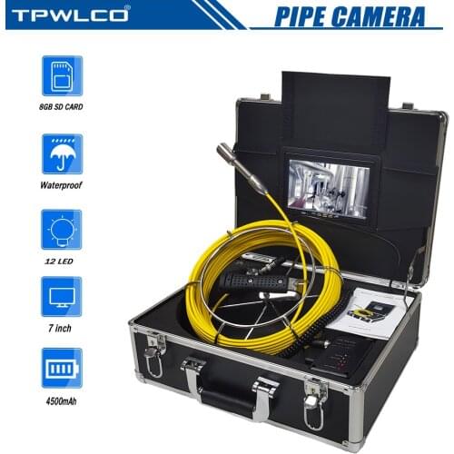 Pipe Drain Inspection Camera System 23mm 20M/30M/40M/50M Cable Sewer Pipeline Video Snake DVR Recorder Endoscope