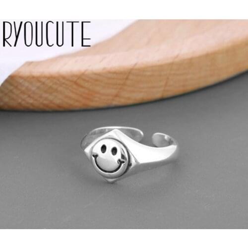 Charming Boho Vintage Smile Face Rings For Women Men Bohemian Bride Wedding Ring Fashion Jewelry Party Gifts