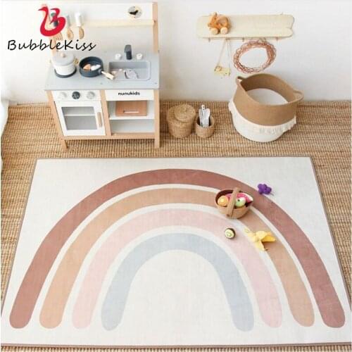 Bubble Kiss Childrens Room Carpets Lovely Style Rainbow Rug Baby Crawling Activities Game Area Comfortable Non-Slip Floor Mat