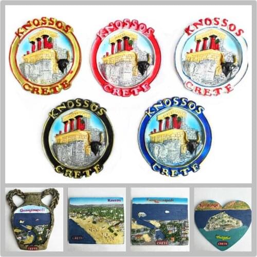 Greece Crete Tourist Souvenir Fridge Magnets Decoration Articles Handicraft Magnetic Refrigerator Collector Collection Gifts