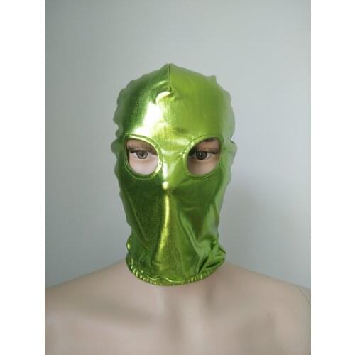 Halloween Masks Cosplay Costumes Shiny Metallic Mask open eyes Adult unisex Zentai Costumes Party Accessories