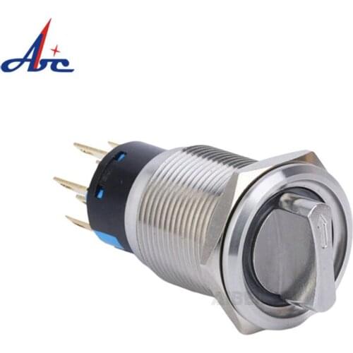 22mm metal rotary push button brass latching 2 or 3 position Switch Press Button rotary 2NO 2NC NONC Rotate button rotation RED