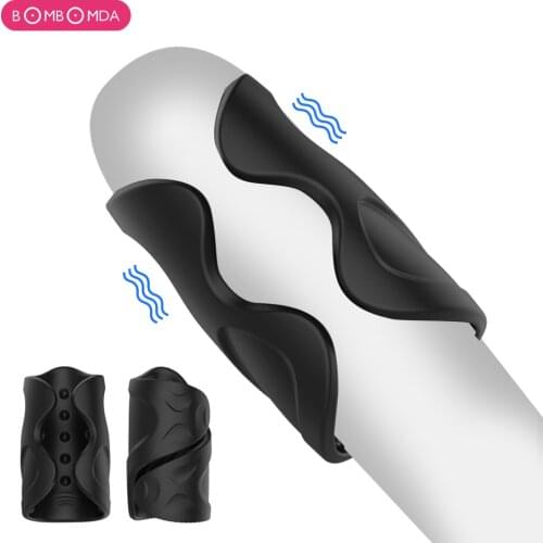 Male Masturbator Adjustable Vibrator Penis Trainer Glans Stimulate Sex Toys For Men Pussy Vibration Beginer Delay Erotic Sex Toy