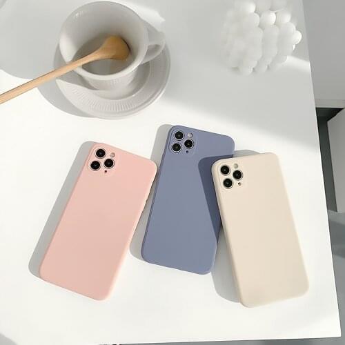 Rubiks Cube Luxury Liquid Silicone Soft Case iPhone 11 12 7 8 Plus Soft Case Pro X XR Mini XS Max Shockproof Phone Case Simple