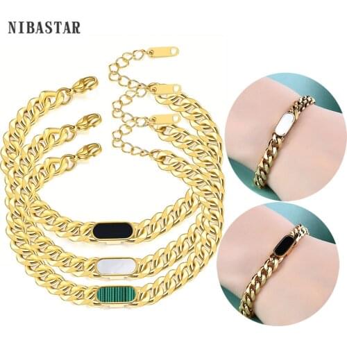 2021 New Cuban Shell Chain Bracelet For Women Stainless Steel 7mm Adjustable Bangle High Quality Wrist Jewelry Accessories
