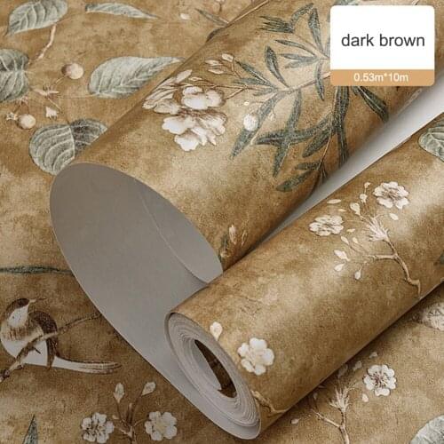 DIY Pastoral Flower Bird Wallpaper Retro Apple Tree Mural Non-woven Wallpapers Wall Sticker Decal For Restaurant TV Sofa