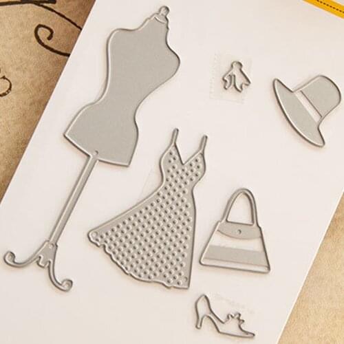 Cutting Dies Woman Dress Carbon Steel Stencil for DIY Craft Scrapbook Cut Stamps Die Embossed Paper Mold Photo Album Decorative