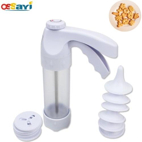 Biscuits Press Machine Baking Pastry Tools Biscuits Mold Cream Presser Icing Gun 12Flower Mold+6Pastry DIY Cookies Press Gun