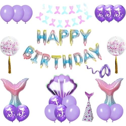CXLIDY PARTY romantic mermaid party supplies mermaid birthday party mermaid theme party kids birthday party decoration