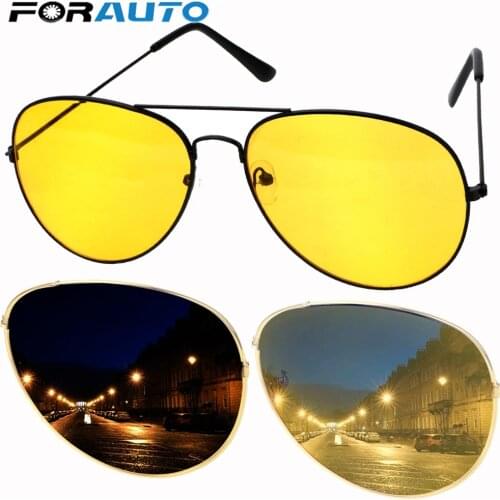 FORAUTO Anti-glare Sunglasses Car Driver Night Vision Goggles Auto Accessories Driving Glasses Copper Alloy