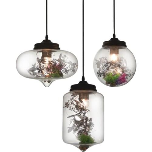 Modern Iron Sieve Pendant Lamp Clear Transparent Glass Industry Design Dinning Room Restaurant Hotel Loft Suspension Light