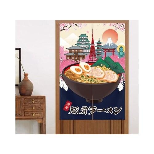 Japanese Style Restaurant Ramen Noodle Sushi Fabric Curtain Door Partition Home Decoration