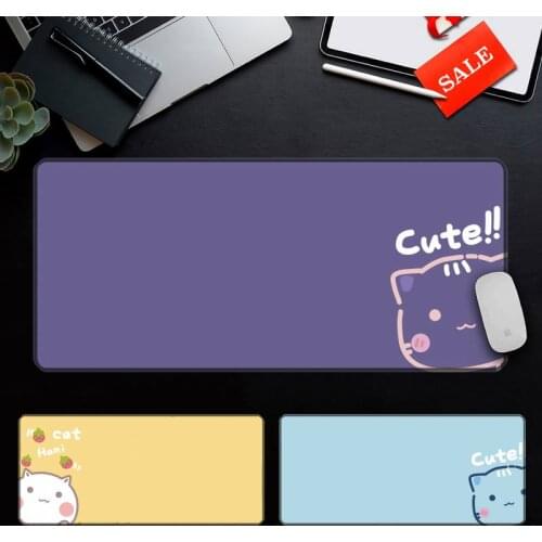 Funny cute cat cartoon Unique Desktop Pad Game Mousepad Computer Gaming Mousepad Anti-slip with Locking Edge Gaming Mouse Mat