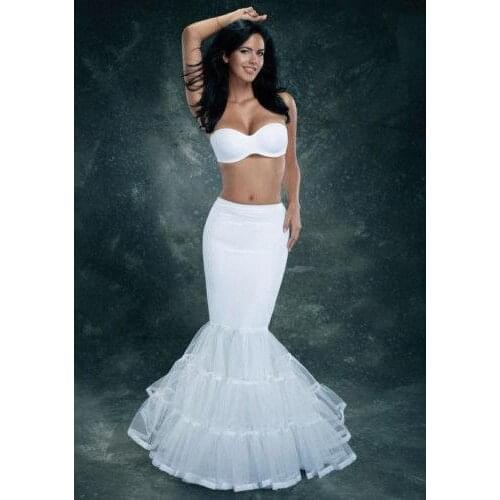 Plus Size Vintage Ball Gown mermaid Petticoat For Wedding Dress White Hoops Petticoat Crinoline Slip Underskirt Girl Crinoline