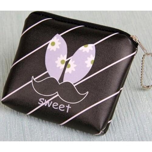 M199 Women Purses Cartoon Sweet Letter Pattern Doughnut finger Headset Line Coin Purse Quality Fabric Pu Leather