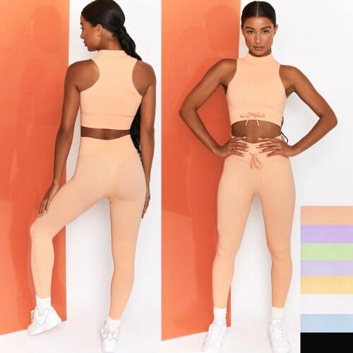 Women Short Sleeve Yoga Set 2 Piece Seamless Sport Suit Gym Clothes Fitness Crop Top Shirt High Waist Shorts Sportswear