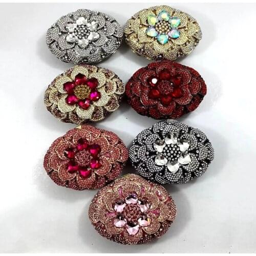 XIYUAN Blue Rhinestone Yellow Crystal Purse Women’s Chain Mini Minaudiere Fashion Lady Evening Shoulder Handbag Banquet Clutches