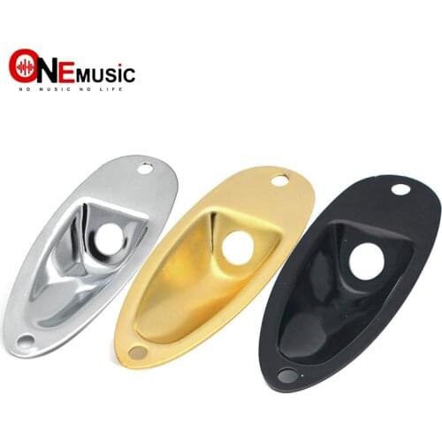 10pcs Boat Style Electric Bass Guitar Jack Plates - Socket Plates Black/Gold/Chrome