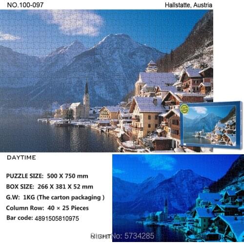 1000 pieces of Austrian Architectural Landscape Puzzle Creative Modern Home Hanging Painting Childrens School Supplies Gifts