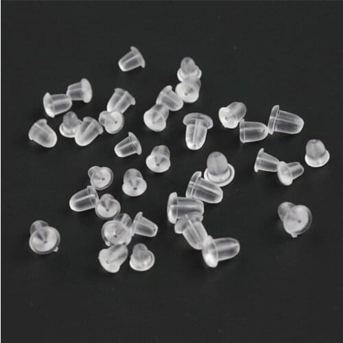 200pcs 4 5 6mm Rubber Earring Back Silicone Round Ear Plug Blocked Caps Earrings Back Stoppers For DIY Parts Jewelry Findings