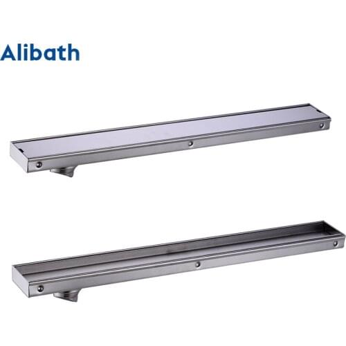 304 Stainless Steel 60cm Tile Insert Rectangular Linear Anti-Odor Floor Drain Bathroom Hardware Invisible Shower