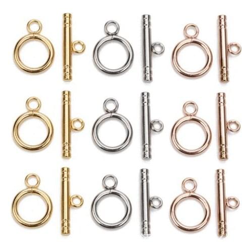 4Sets/lot Gold Color Stainless Steel Fastener Bracelet Clasp Buckle Connector For Jewelry Making OT Clasps Diy Accessories