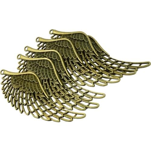 6 Pieces Angel Wing Charms Bulk Antique Bronze Angel Wings Tibetan