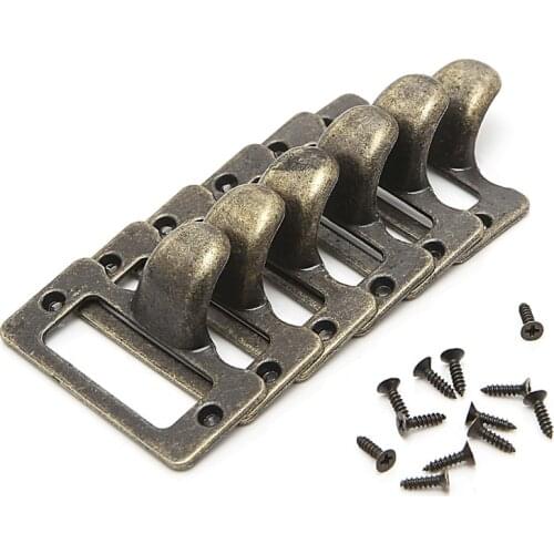6x Handle File Name Card Cabinet Label Holder Antique Brass Drawer Pull Frame P31E