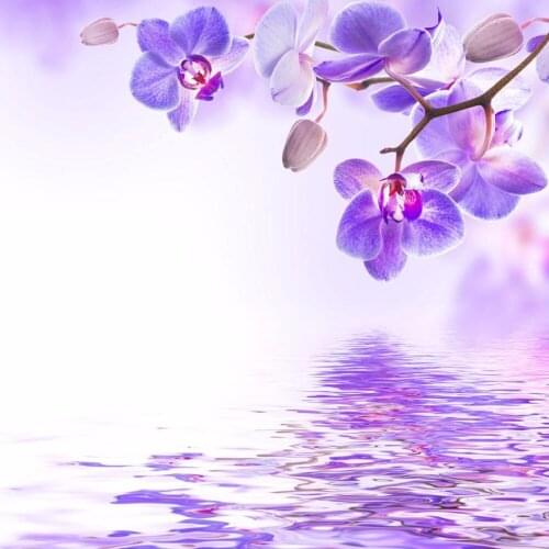 Purple flowers and Reflection diamond Painting flowers Cross Stitch diamond embroidery mosaic diamonds wall stickers home decor