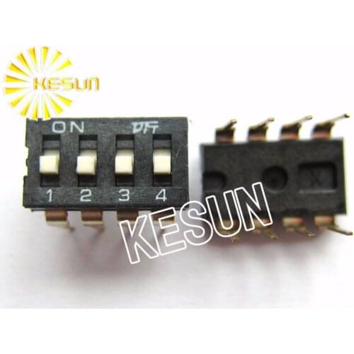 FREE SHIPPING 10PCSx China Quality KI-04 Black 4P DIP Switch 2.54mm 4 Position IC Encoder Switch Slide Switch KI-04H