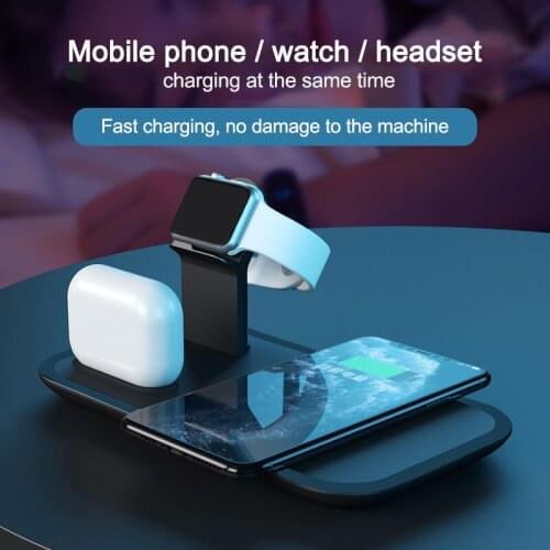 3 in 1 Wireless Charger Charging Stand For Apple Watch 5 4 3 2 10W Fast Charger Pad Dual USB for iPhone 11 X XS XR 8 Airpods Pro