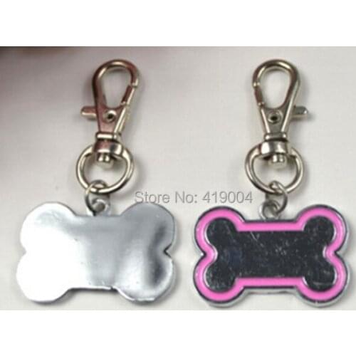 Fedex DHL Free Shipping Bone Shape Pet Name Tags Cute Stainless Pendent Charm Dog Cat ID Tags Mix Colors,200pcs/lot