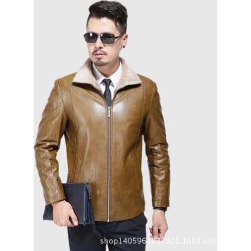 Brand 2020 New Winter Best Selling Fashion Genuine Leather Jacket Men Good Quality Casual Slim Mens Warm Fur Jacket Coat M-xxxl