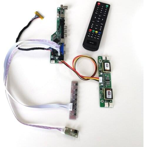 For QD170E1LG02 QD170E1LG03 LCD monitor keyboard+Remote+Inverter VGA USB AV T.V56 drive card board LVDS 4CCFL 30Pin DIY kit