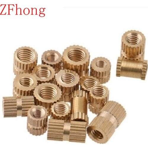 100PCS OD=10mm M8*6/8/10/12/16/20 brass insert nut / knurled nut / round nut for injection moulding