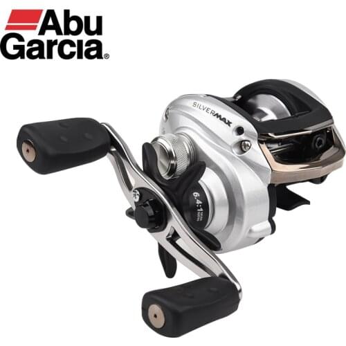 Original ABU GARCIA SILVER MAX3 SMAX3 Left or Right Hand Bait Casting Reel 5+1BB 6.4:1 Max Drag 8kg BaitCasting Fishing Reel