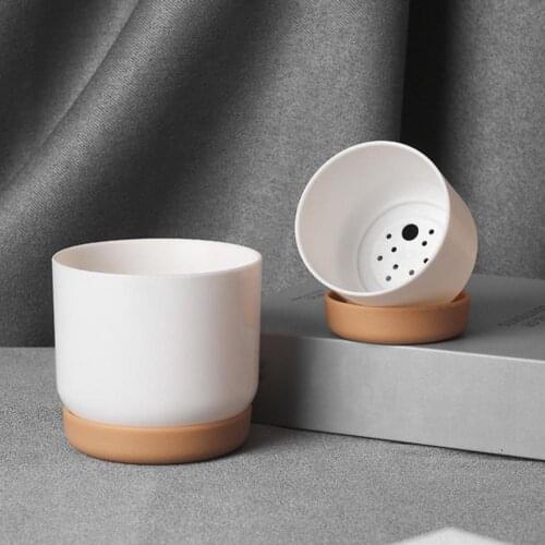 Flowerpot Small Lightweight Fashion Succulent Green Plant Pot Double-layer Flowerpot for Home