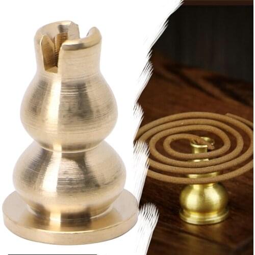 Copper Mini Cucurbit Incense Coil Burner Censer Aromatherapy Pot Vintage N58A