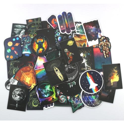 TD ZW 100Pcs Outer Space Graffiti Stickers Waterproof Decal Laptop Motorcycle Luggage Snowboard Fridge Phone Car Sticker