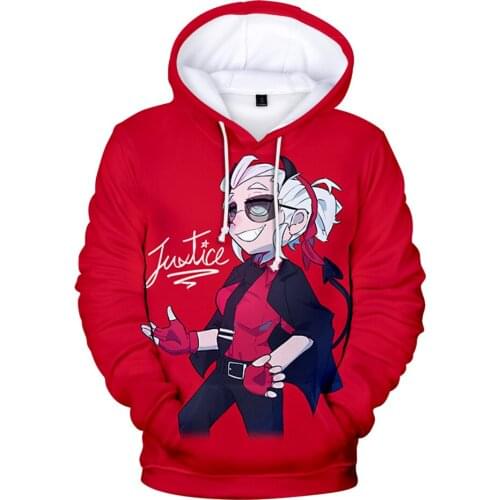 New Red WAWNI Helltaker Hoodie Sweatshirt Harajuku Fashion 3D Man Women Polyester Pullover Hoodie Loose Oversize Game Clothes