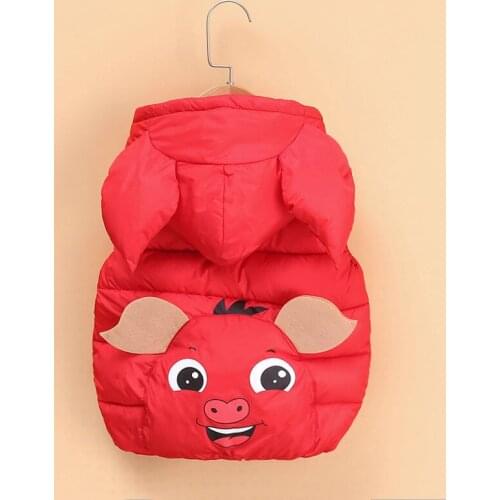 Boys and Girls Autumn and Winter Cotton Vest Baby Thick Warm Vest Jackets Toddler Cartoon Down Waistcoat Baby Winter Clothes