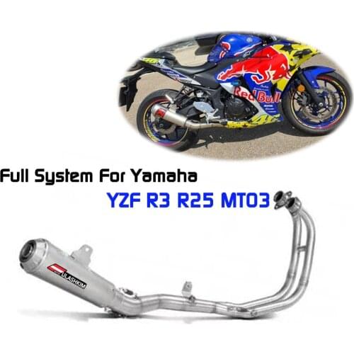 Motorcycle Full System Exhaust Slip-On For Yamaha MT03 MT-03 YZF R3 R25 YZF-R3 YZF-R25 2014 to 2017 Add power 12