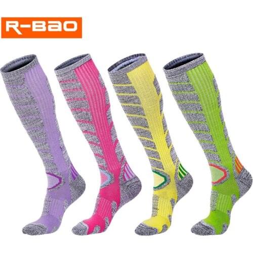 R-BAO Ski Socks Thick Cotton Sports Snowboard Cycling Skiing Soccer Socks Men Women Moisture Absorption Warm High Elastic Socks